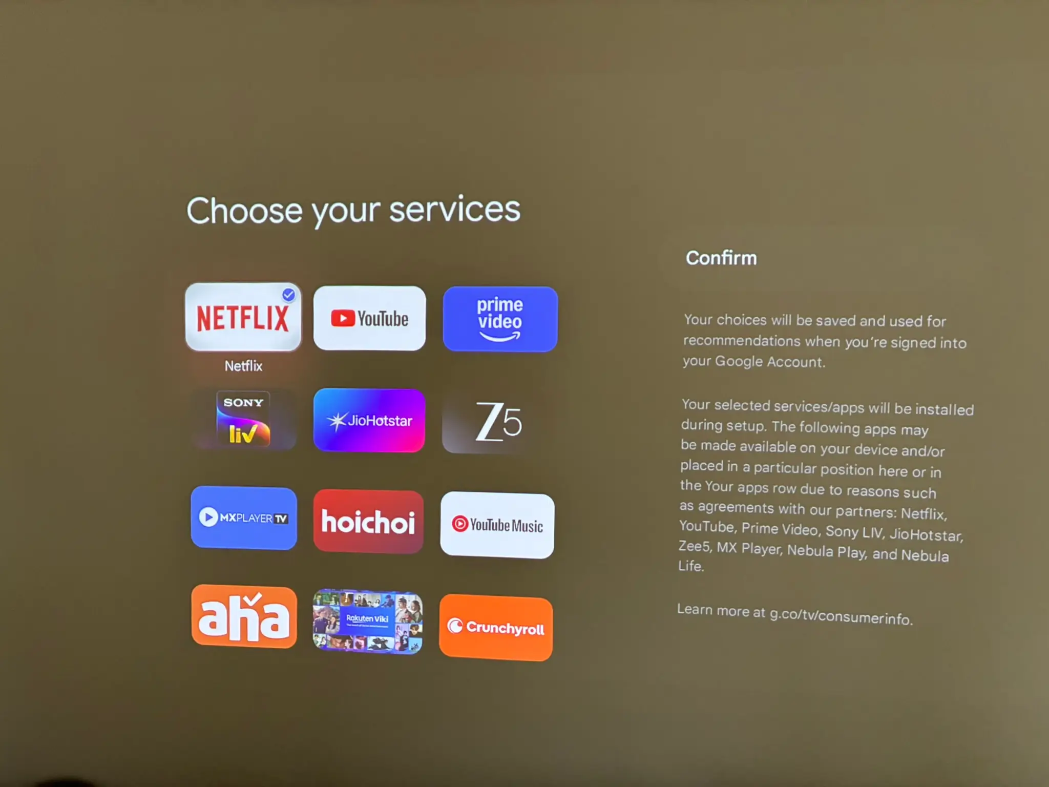 Bei der Erstinstallation können bereits verschiedene Apps zur Installation ausgewählt werden