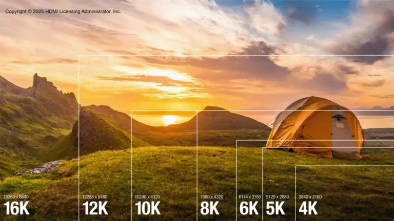Beamer Auflösungen mit 8K und 4K Auflösung