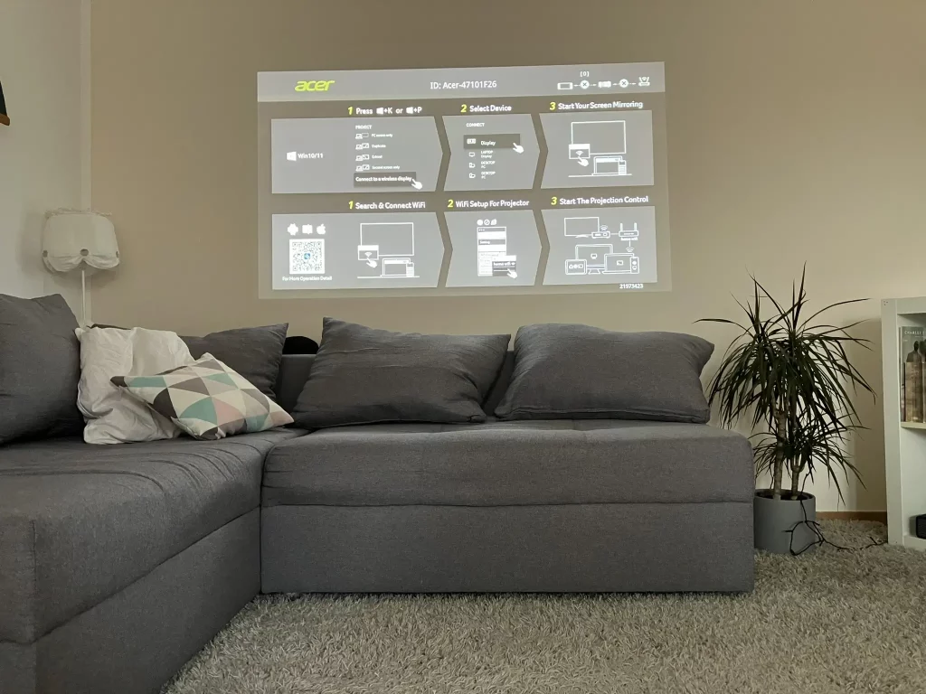 Wireless Projektion Installationsmenü